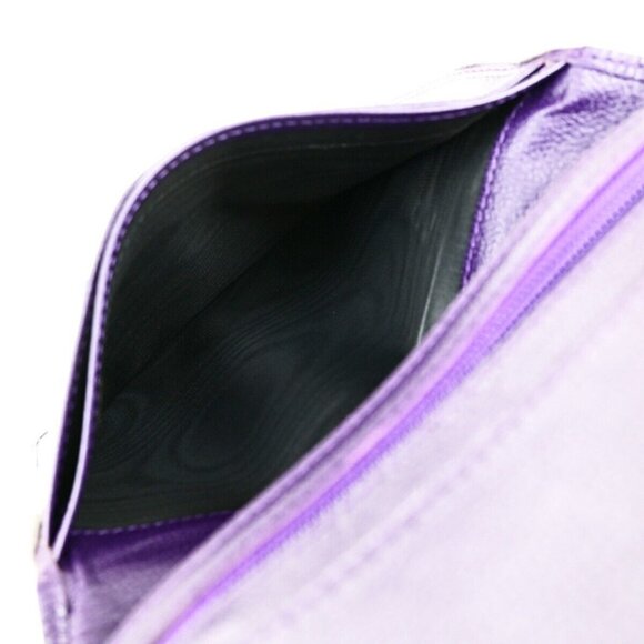 CHANEL CC Logo Bifold Wallet Leather Purple GHW Made in France 79RK703 - Picture 10 of 16